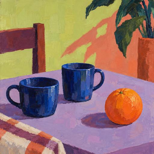 An Orange Between Us, by Julian Demowells, Oil and acrylic on linen, 2026