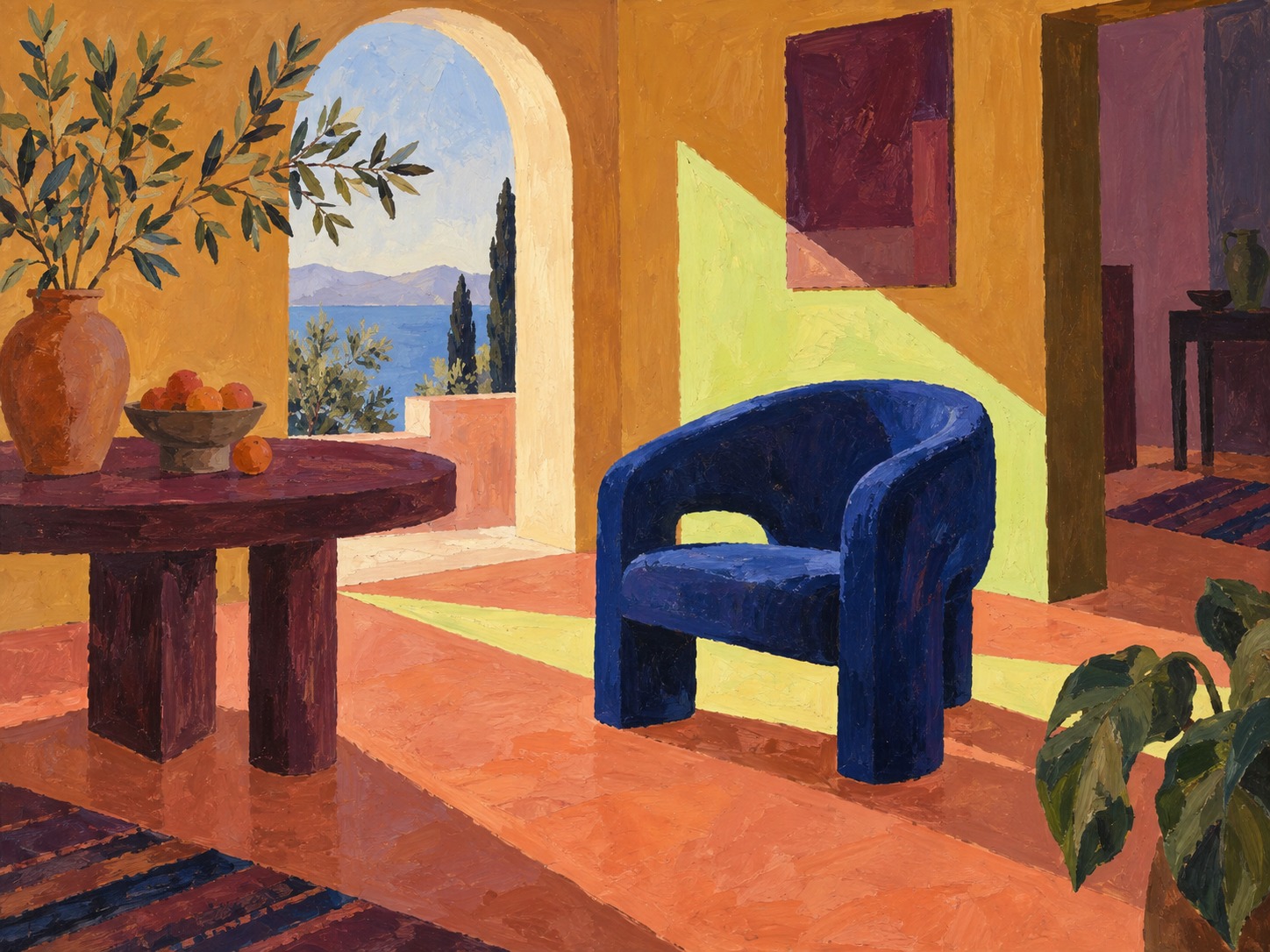 Sunroom with Blue Chair